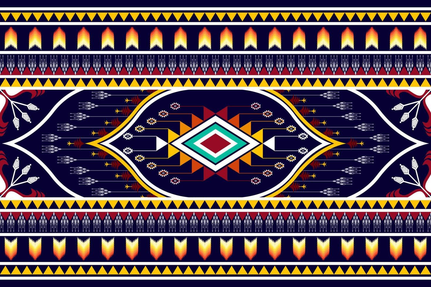 Geometric abstract ethnic pattern design. Aztec fabric carpet mandala ornament ethnic chevron textile decoration wallpaper. Tribal boho native traditional embroidery vector illustrations background