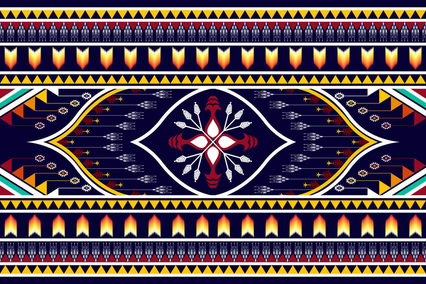 Geometric abstract ethnic pattern design. Aztec fabric carpet mandala ornament ethnic chevron textile decoration wallpaper. Tribal boho native traditional embroidery vector illustrations background