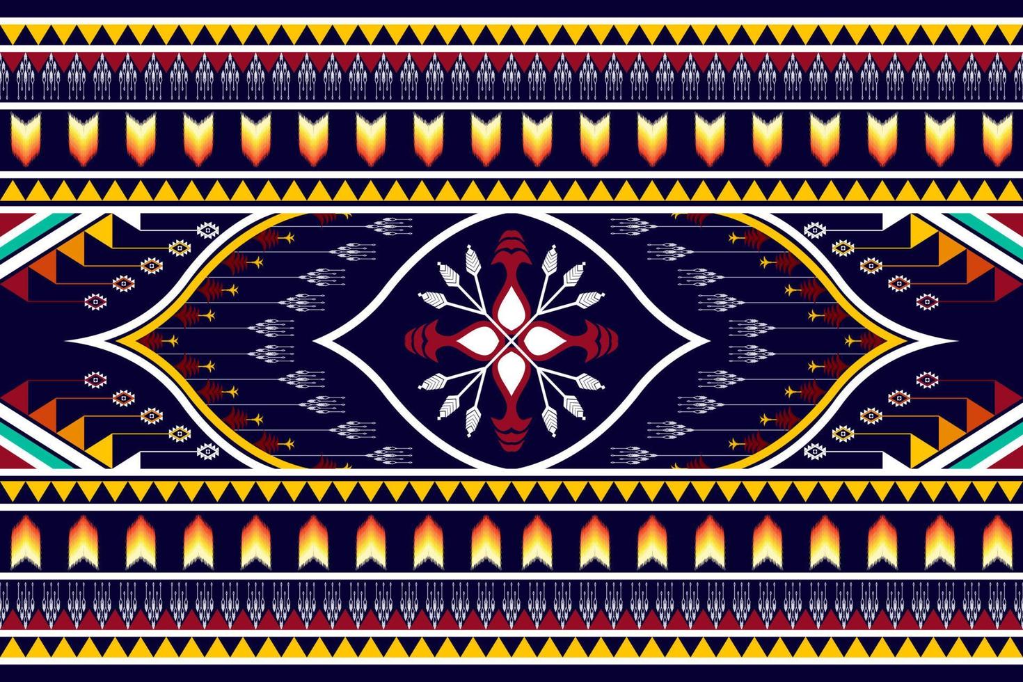 Geometric abstract ethnic pattern design. Aztec fabric carpet mandala ornament ethnic chevron textile decoration wallpaper. Tribal boho native traditional embroidery vector illustrations background