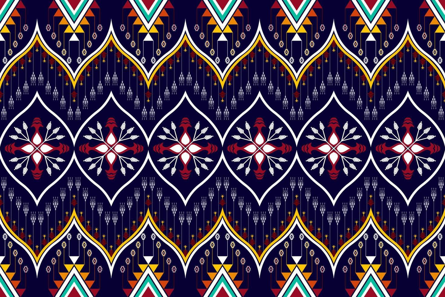 Geometric abstract ethnic pattern design. Aztec fabric carpet mandala ornament ethnic chevron textile decoration wallpaper. Tribal boho native traditional embroidery vector illustrations background