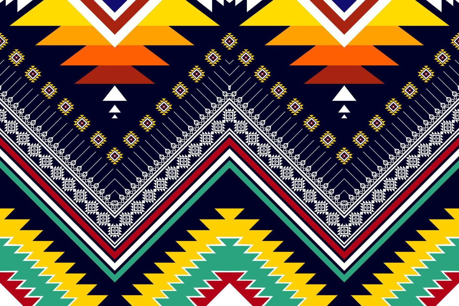 Geometric abstract ethnic pattern design. Aztec fabric carpet mandala ornament ethnic chevron textile decoration wallpaper. Tribal boho native traditional embroidery vector illustrations background