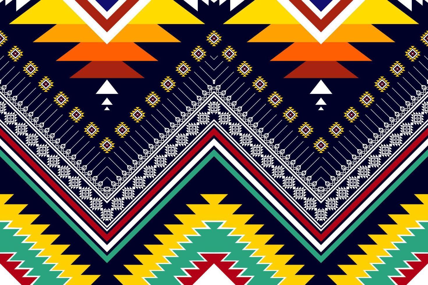 Geometric abstract ethnic pattern design. Aztec fabric carpet mandala ornament ethnic chevron textile decoration wallpaper. Tribal boho native traditional embroidery vector illustrations background