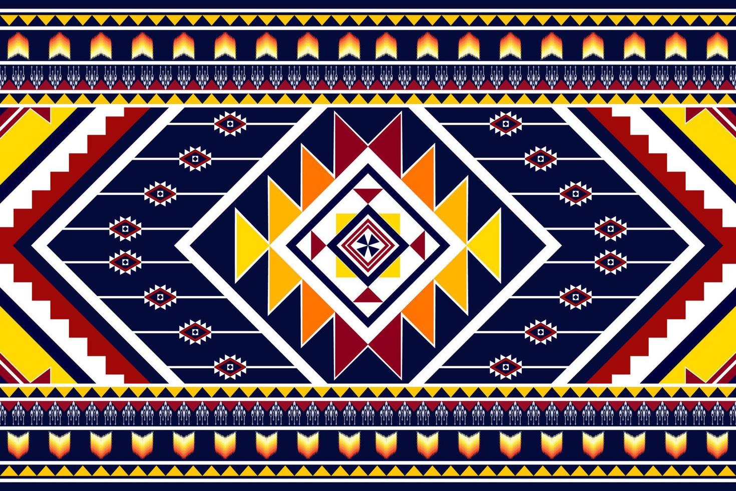 Geometric abstract ethnic pattern design. Aztec fabric carpet mandala ornament ethnic chevron textile decoration wallpaper. Tribal boho native traditional embroidery vector illustrations background