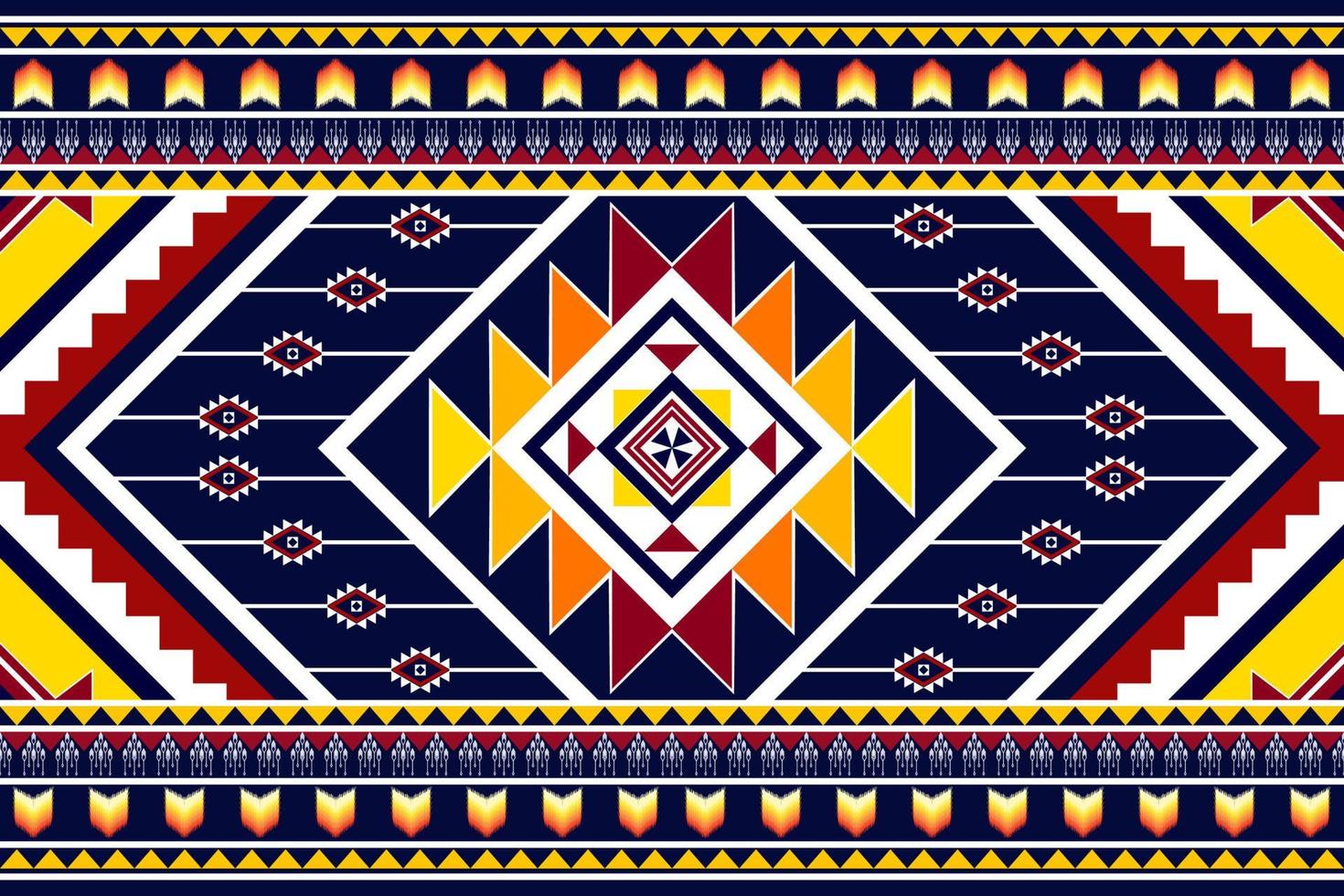 Geometric abstract ethnic pattern design. Aztec fabric carpet mandala ornament ethnic chevron textile decoration wallpaper. Tribal boho native traditional embroidery vector illustrations background