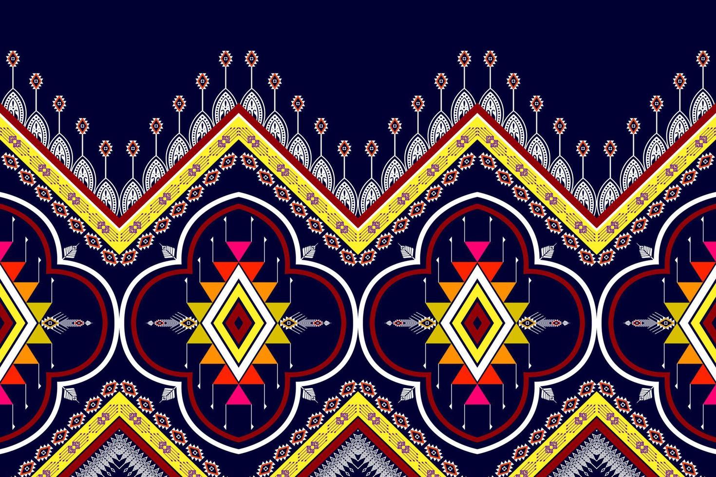 Geometric abstract ethnic pattern design. Aztec fabric carpet mandala ornament ethnic chevron textile decoration wallpaper. Tribal boho native traditional embroidery vector illustrations background