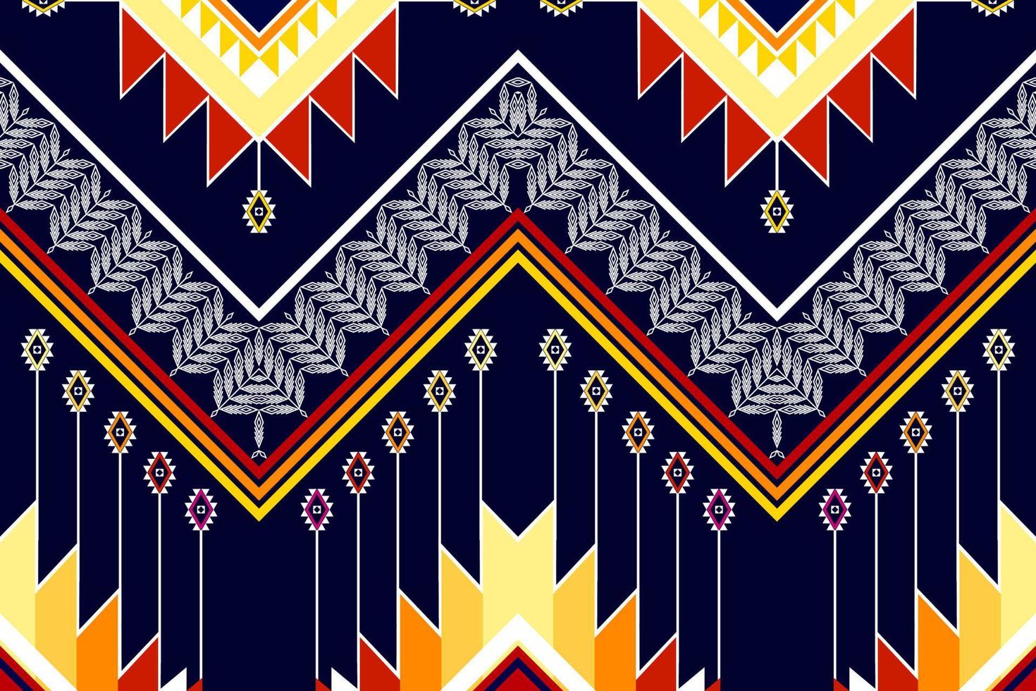 Geometric abstract ethnic pattern design. Aztec fabric carpet mandala ornament ethnic chevron textile decoration wallpaper. Tribal boho native traditional embroidery vector illustrations background