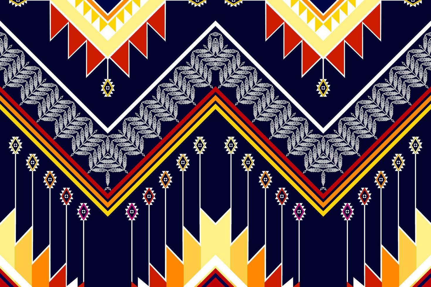 Geometric abstract ethnic pattern design. Aztec fabric carpet mandala ornament ethnic chevron textile decoration wallpaper. Tribal boho native traditional embroidery vector illustrations background