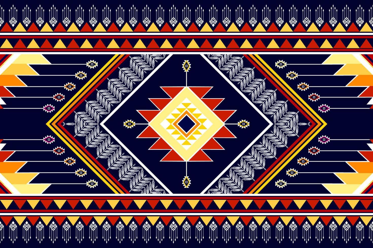 Geometric abstract ethnic pattern design. Aztec fabric carpet mandala ornament ethnic chevron textile decoration wallpaper. Tribal boho native traditional embroidery vector illustrations background