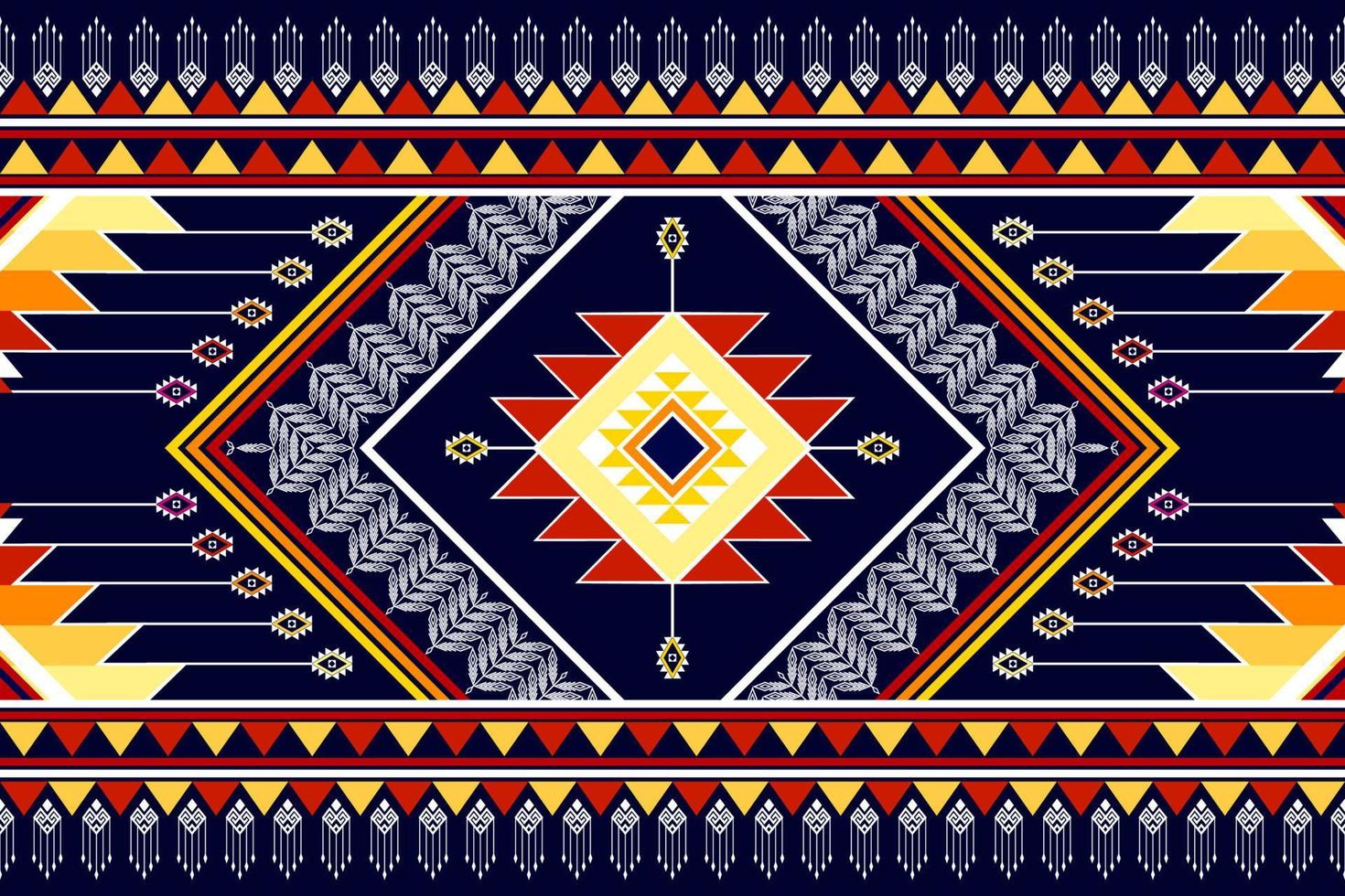 Geometric abstract ethnic pattern design. Aztec fabric carpet mandala ornament ethnic chevron textile decoration wallpaper. Tribal boho native traditional embroidery vector illustrations background