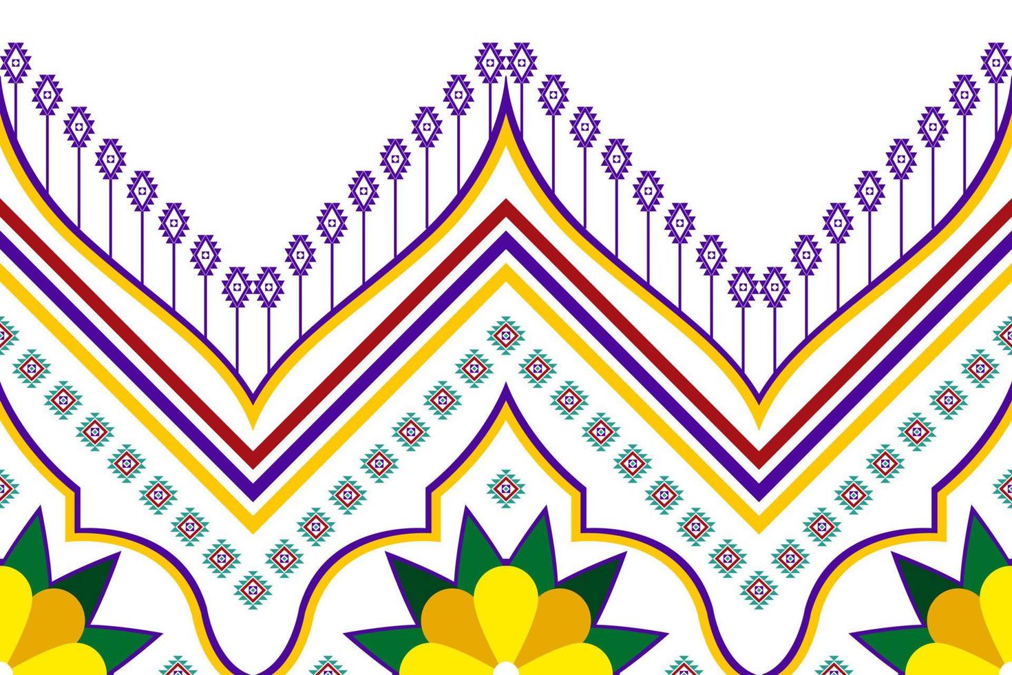 Geometric abstract ethnic pattern design. Aztec fabric carpet mandala ornament ethnic chevron textile decoration wallpaper. Tribal boho native traditional embroidery vector illustrations background