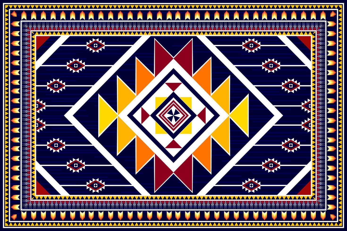 Geometric abstract ethnic pattern design. Aztec fabric carpet mandala ornament ethnic chevron textile decoration wallpaper. Tribal boho native traditional embroidery vector illustrations background