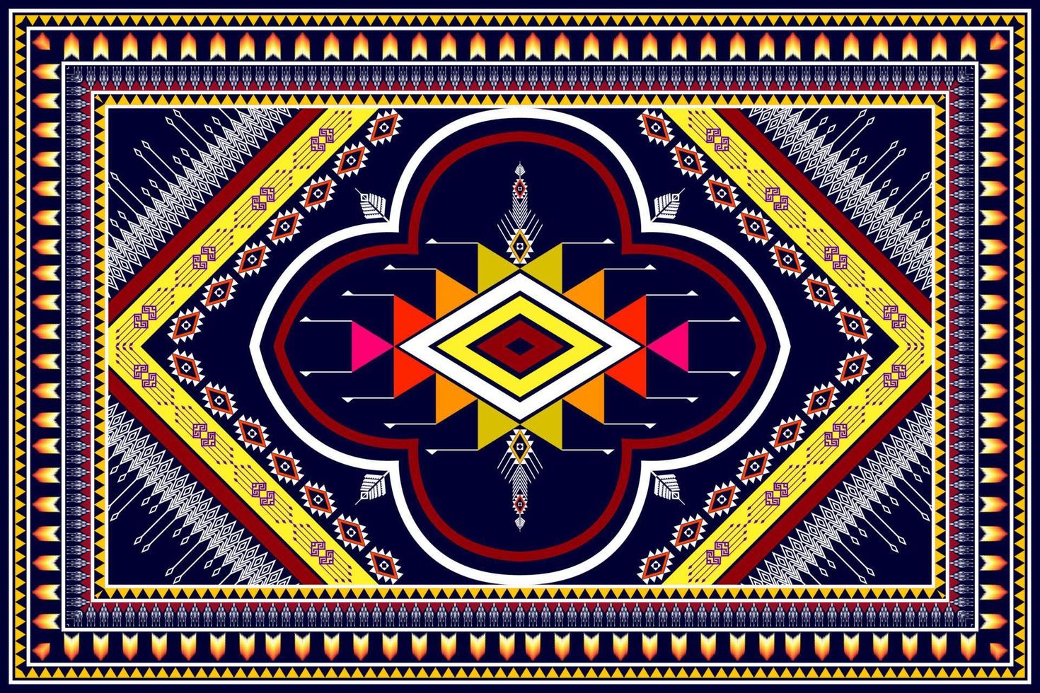 Geometric abstract ethnic pattern design. Aztec fabric carpet mandala ornament ethnic chevron textile decoration wallpaper. Tribal boho native traditional embroidery vector illustrations background