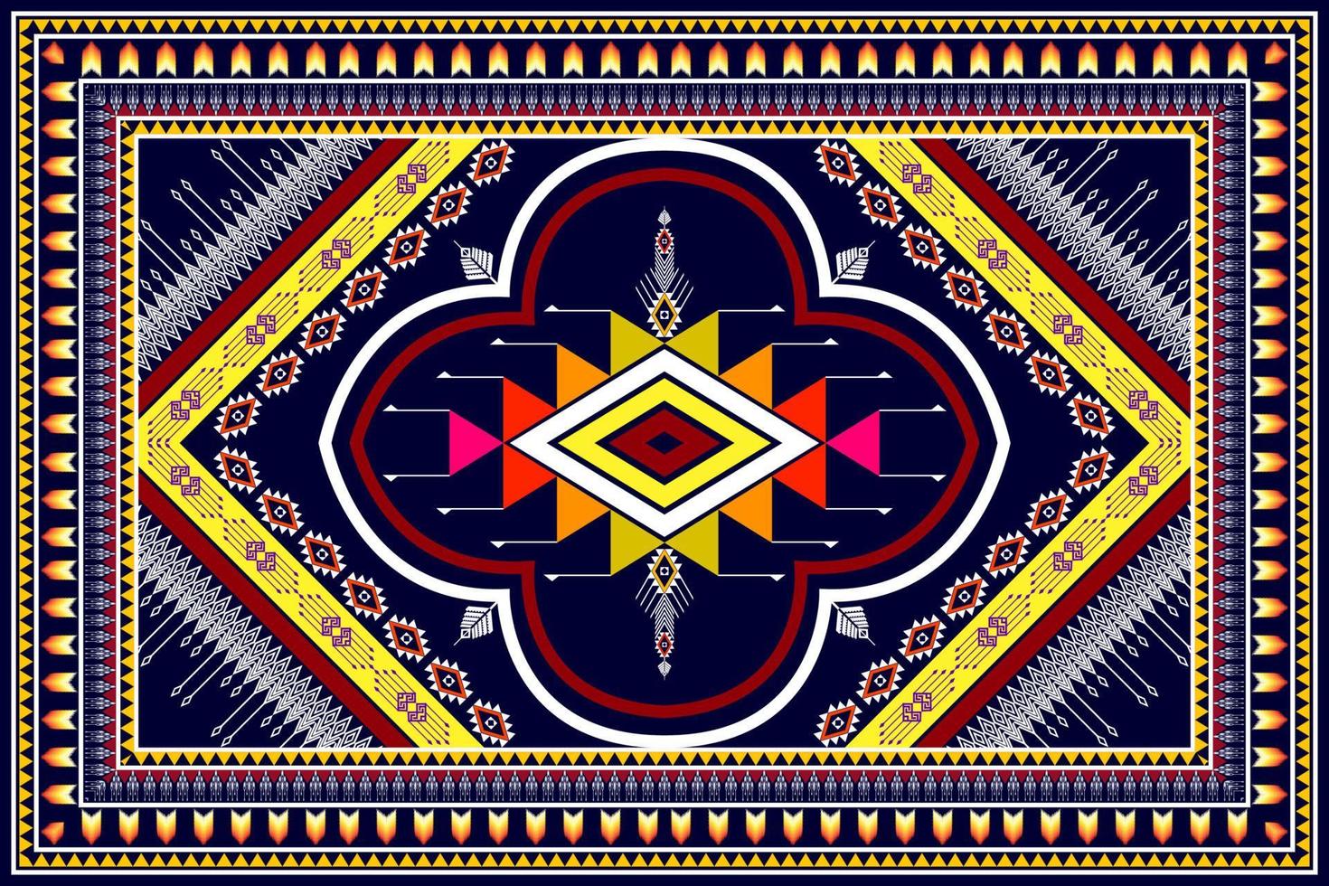 Geometric abstract ethnic pattern design. Aztec fabric carpet mandala ornament ethnic chevron textile decoration wallpaper. Tribal boho native traditional embroidery vector illustrations background