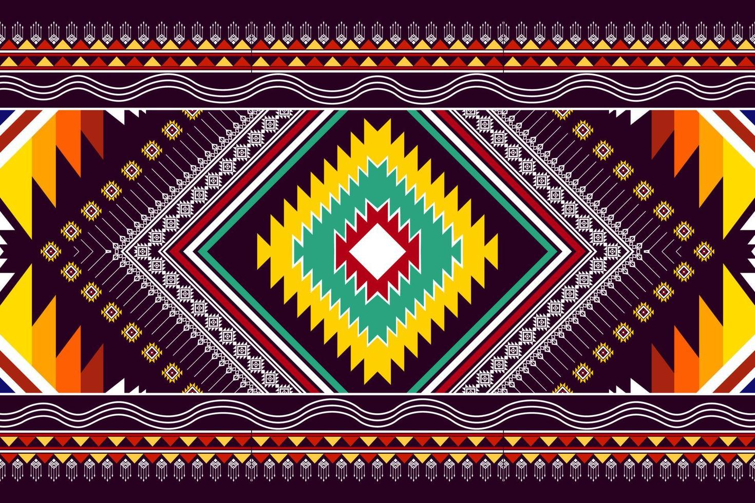 Geometric abstract ethnic pattern design. Aztec fabric carpet mandala ornament ethnic chevron textile decoration wallpaper. Tribal boho native traditional embroidery vector illustrations background