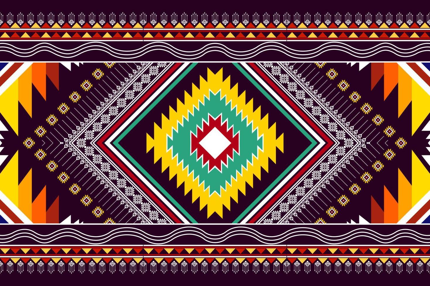 Geometric abstract ethnic pattern design. Aztec fabric carpet mandala ornament ethnic chevron textile decoration wallpaper. Tribal boho native traditional embroidery vector illustrations background