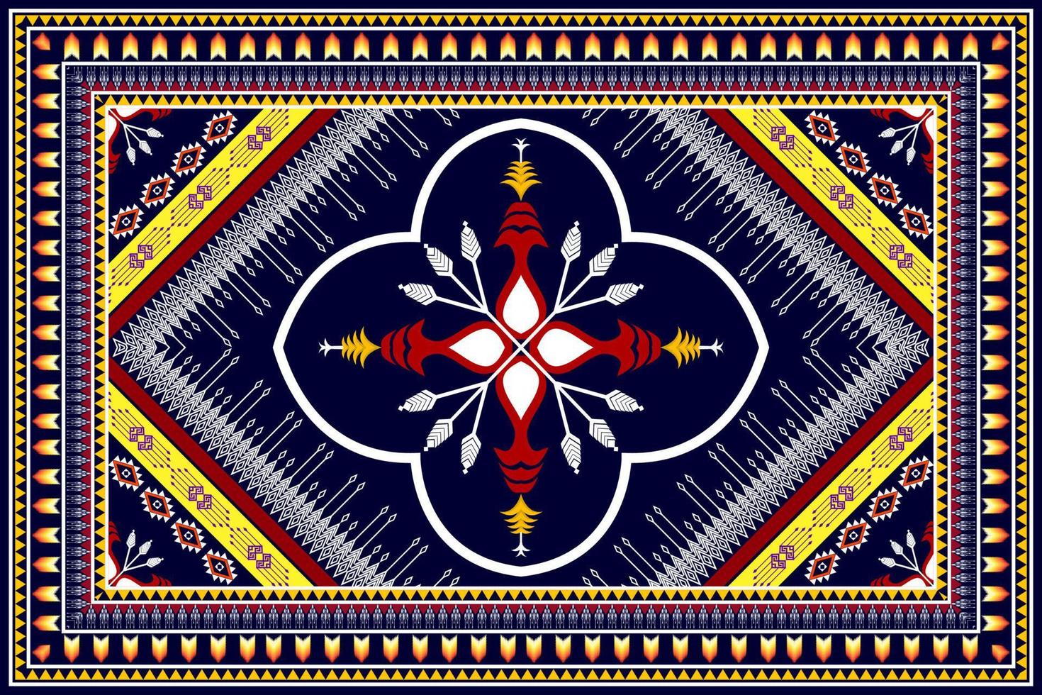 Geometric abstract ethnic pattern design. Aztec fabric carpet mandala ornament ethnic chevron textile decoration wallpaper. Tribal boho native traditional embroidery vector illustrations background