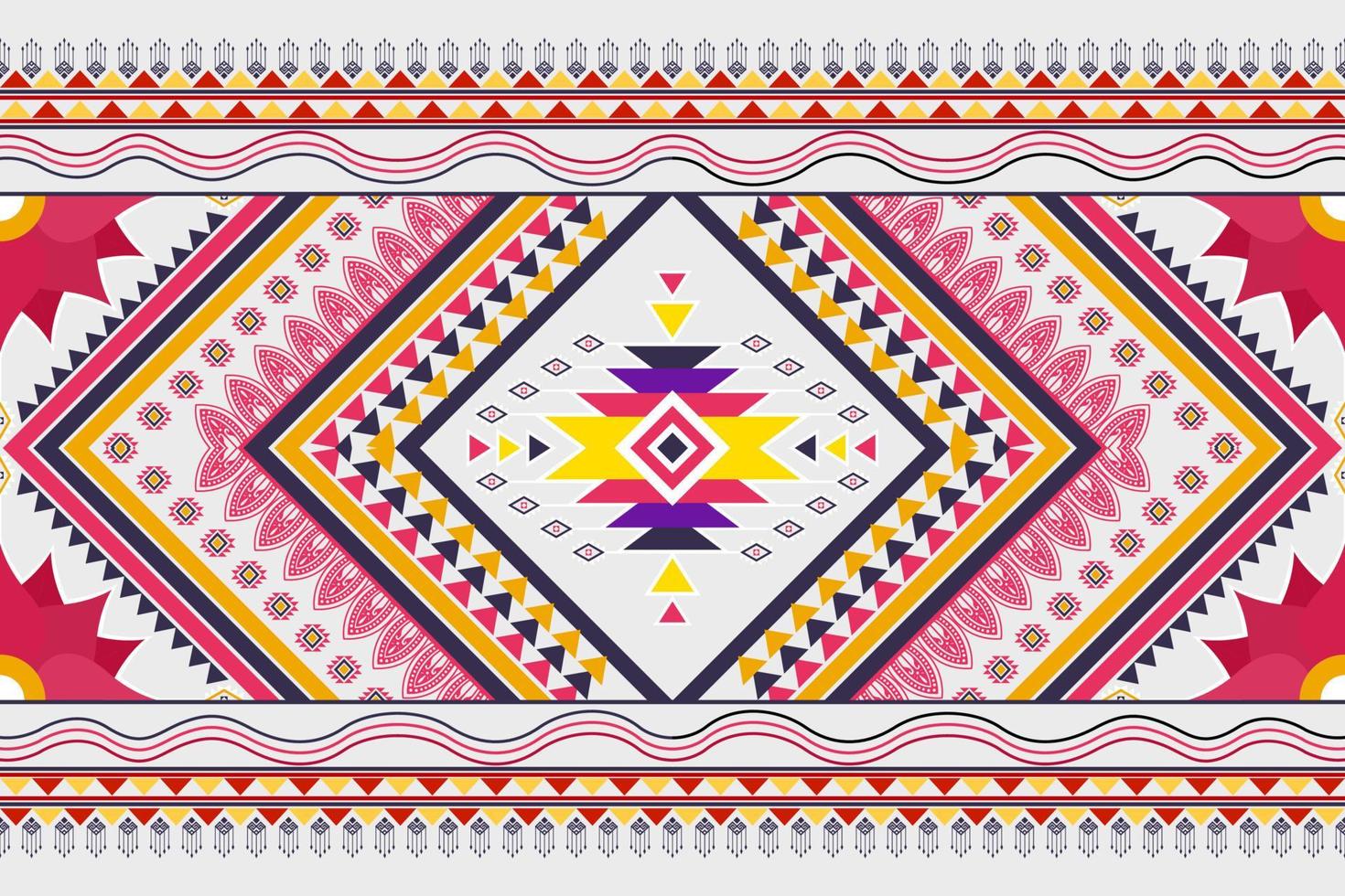 Geometric abstract ethnic pattern design. Aztec fabric carpet mandala ornament chevron textile decoration wallpaper. Tribal boho native ethnic traditional embroidery vector background