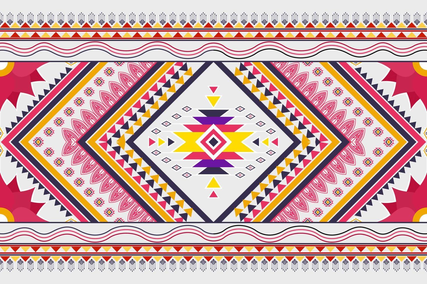 Geometric abstract ethnic pattern design. Aztec fabric carpet mandala ornament chevron textile decoration wallpaper. Tribal boho native ethnic traditional embroidery vector background