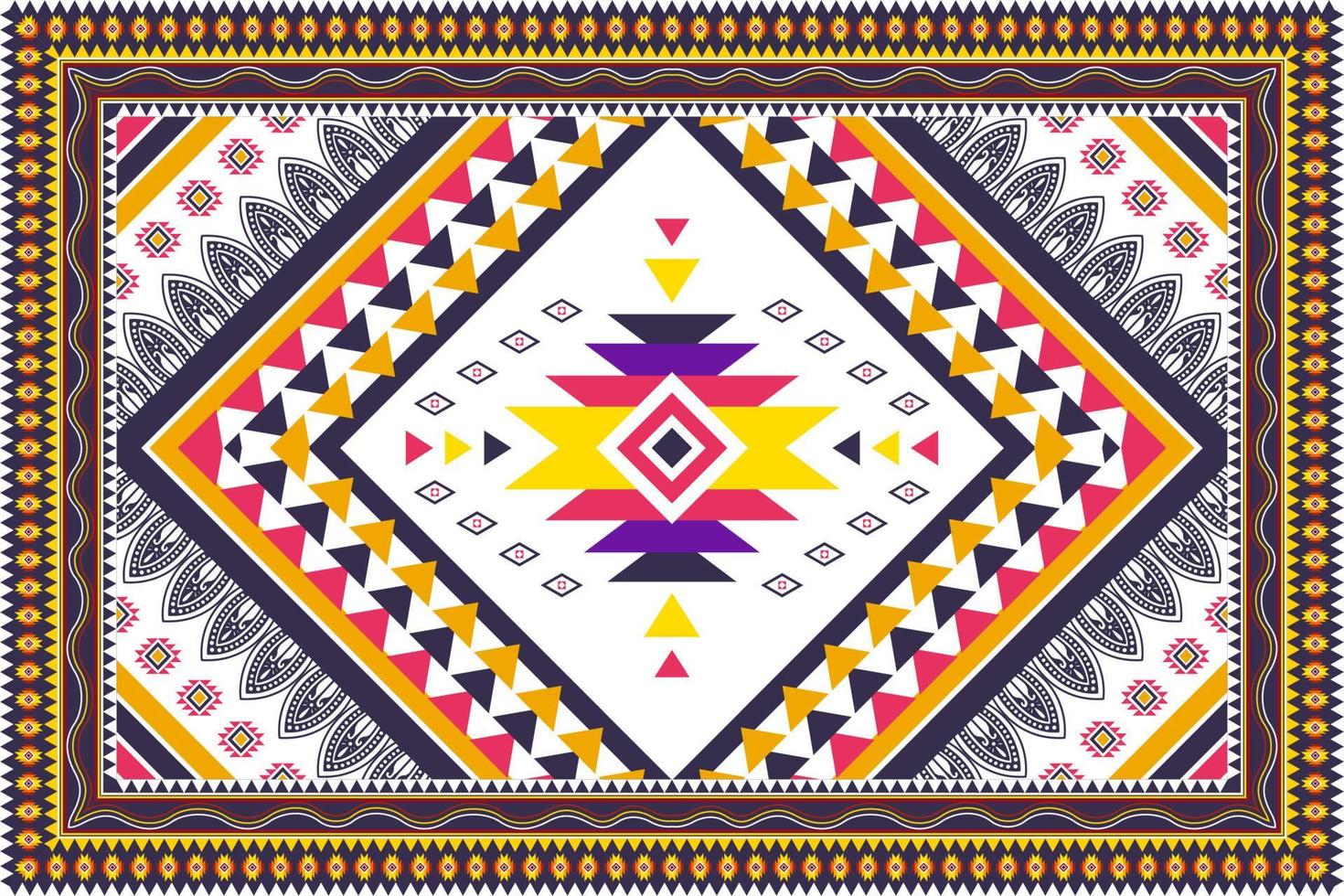 Geometric abstract ethnic pattern design. Aztec fabric carpet mandala ornament chevron textile decoration wallpaper. Tribal boho native ethnic traditional embroidery vector background