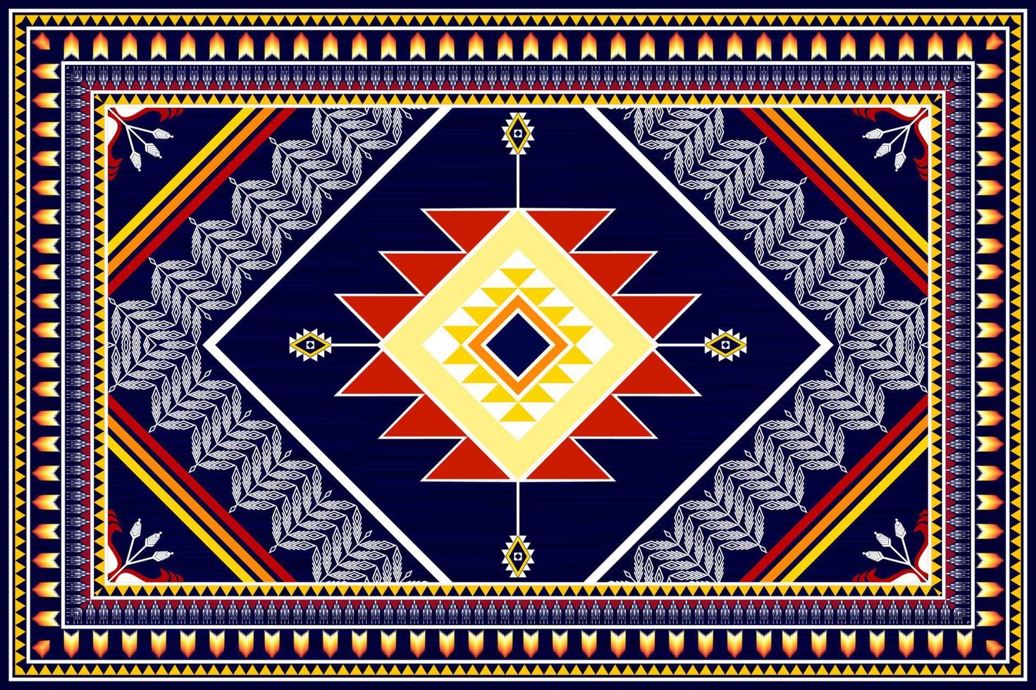 Geometric abstract ethnic pattern design. Aztec fabric carpet mandala ornament ethnic chevron textile decoration wallpaper. Tribal boho native traditional embroidery vector illustrations background