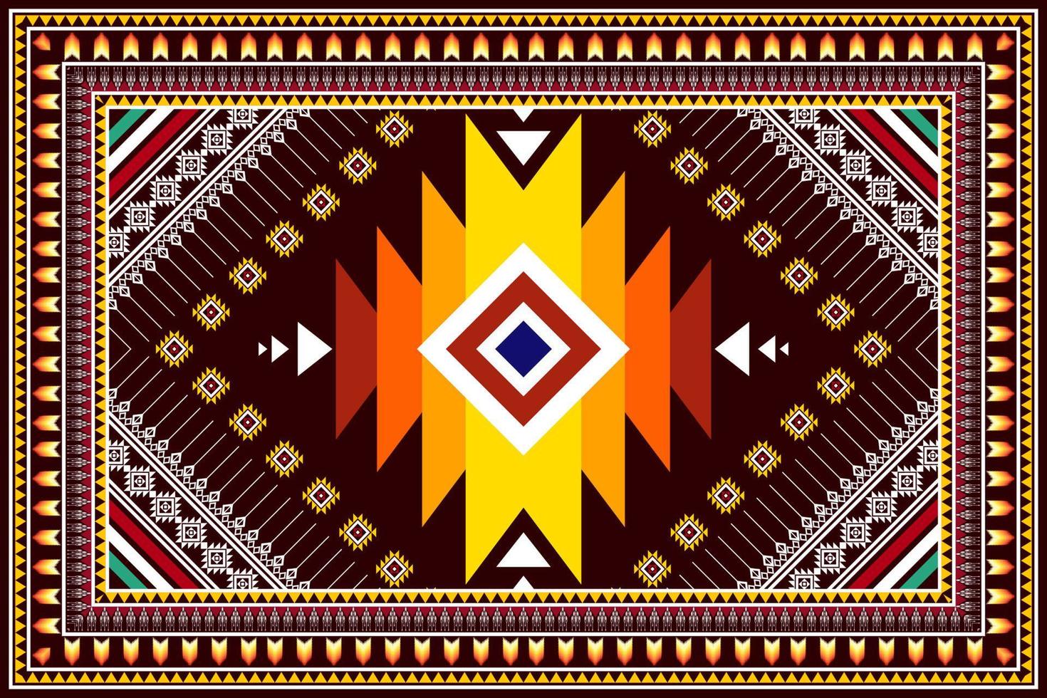 Geometric abstract ethnic pattern design. Aztec fabric carpet mandala ornament ethnic chevron textile decoration wallpaper. Tribal boho native traditional embroidery vector illustrations background