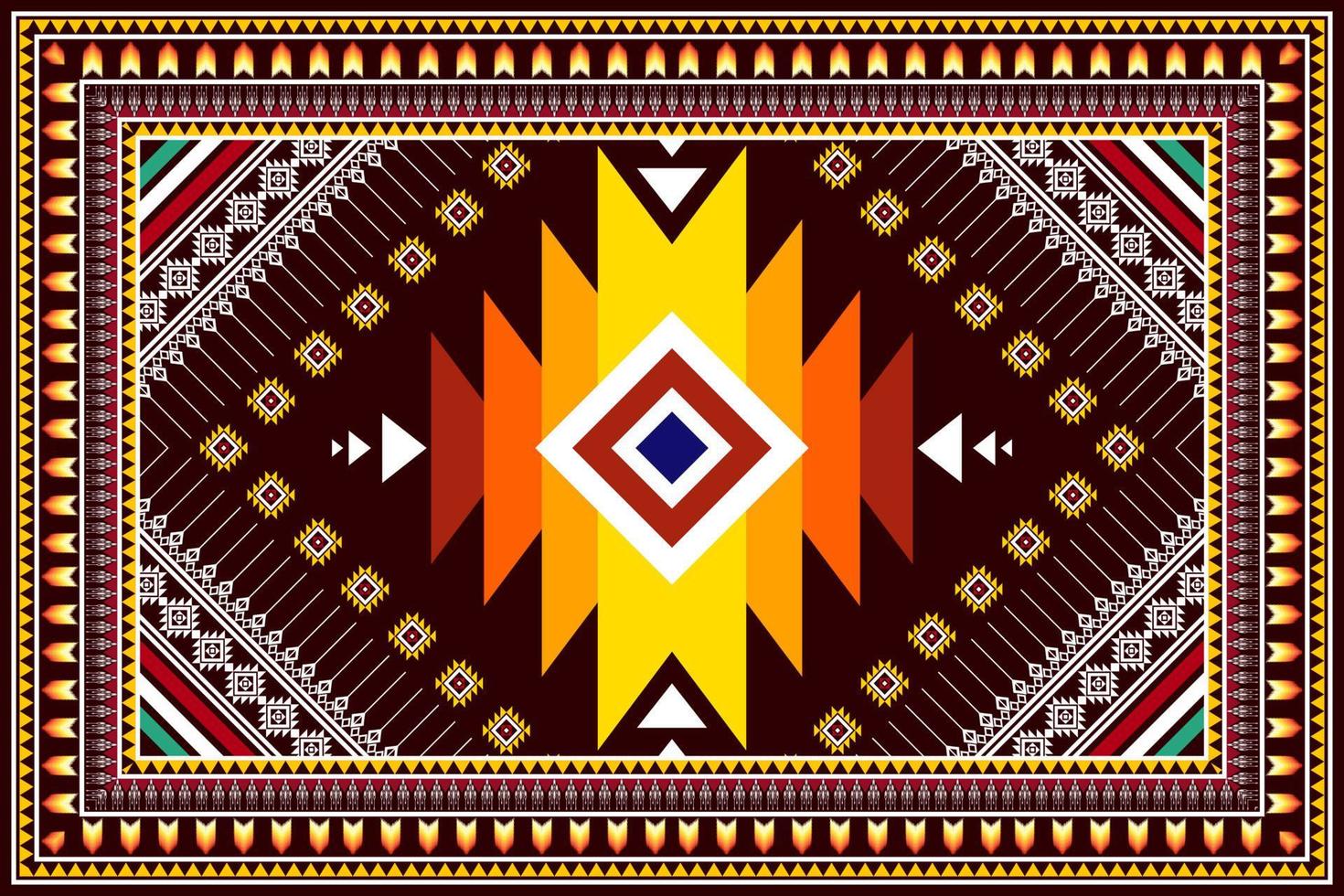 Geometric abstract ethnic pattern design. Aztec fabric carpet mandala ornament ethnic chevron textile decoration wallpaper. Tribal boho native traditional embroidery vector illustrations background