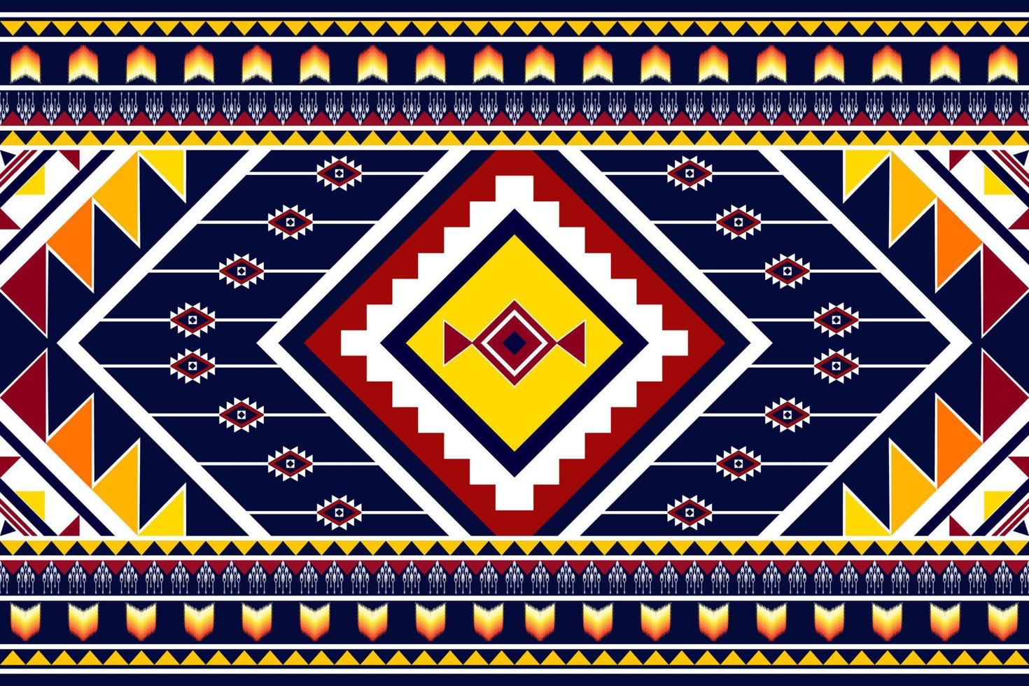 Geometric abstract ethnic pattern design. Aztec fabric carpet mandala ornament ethnic chevron textile decoration wallpaper. Tribal boho native traditional embroidery vector illustrations background