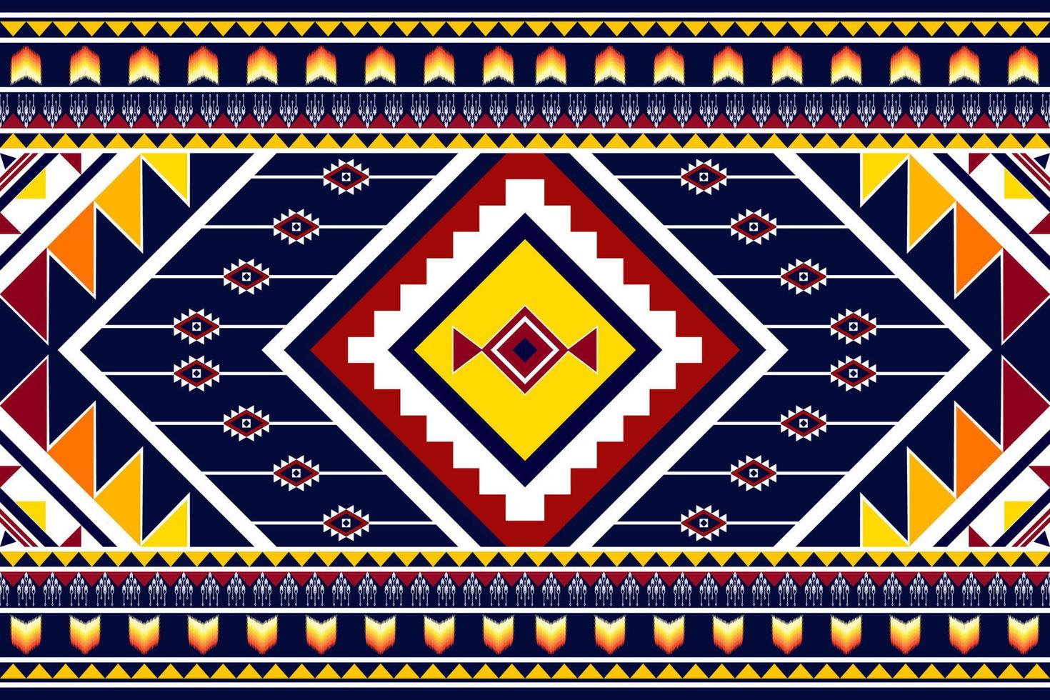 Geometric abstract ethnic pattern design. Aztec fabric carpet mandala ornament ethnic chevron textile decoration wallpaper. Tribal boho native traditional embroidery vector illustrations background