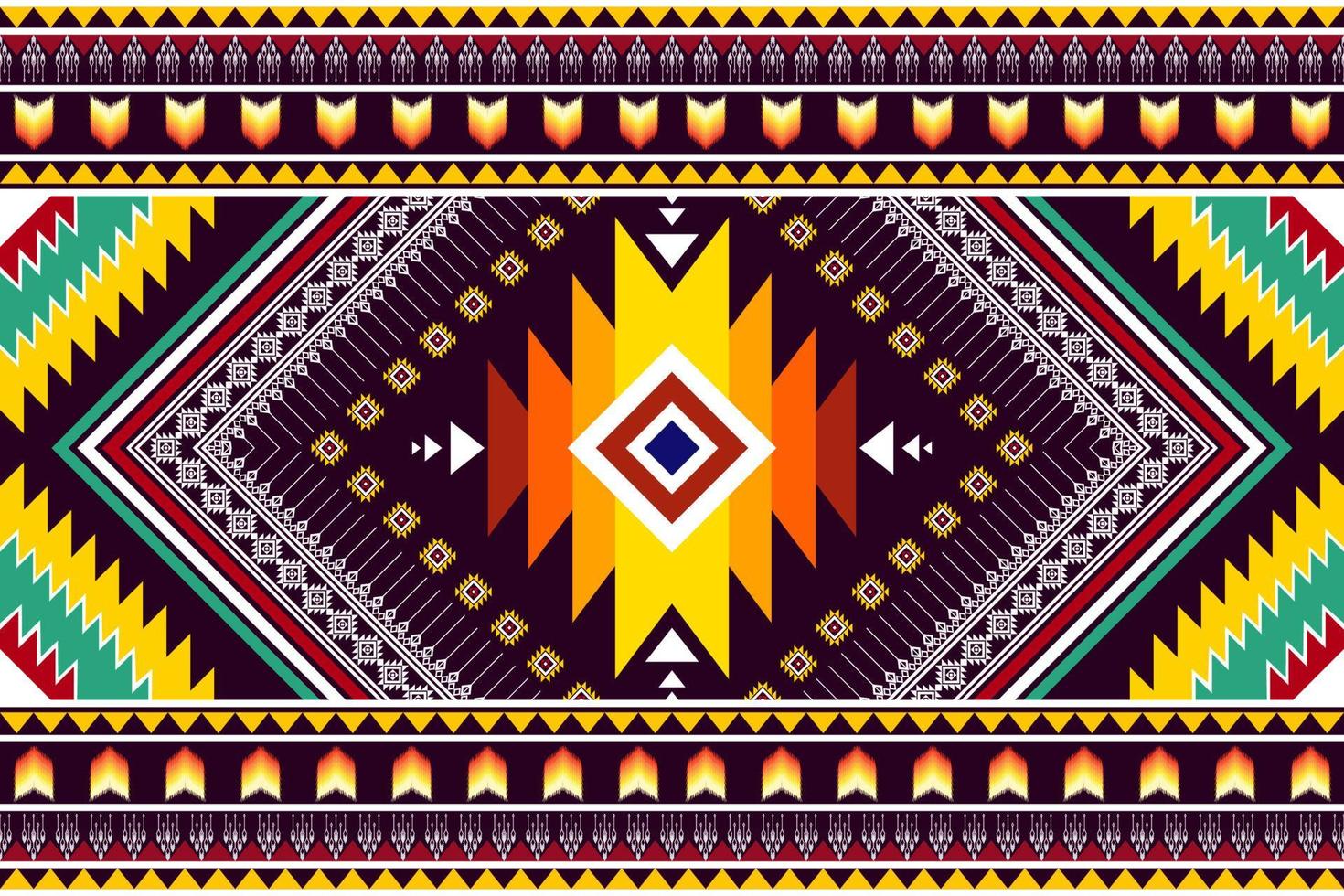 Geometric abstract ethnic pattern design. Aztec fabric carpet mandala ornament ethnic chevron textile decoration wallpaper. Tribal boho native traditional embroidery vector illustrations background