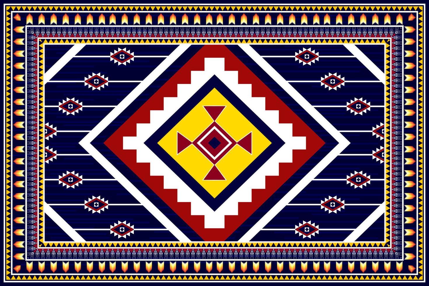 Geometric abstract ethnic pattern design. Aztec fabric carpet mandala ornament ethnic chevron textile decoration wallpaper. Tribal boho native traditional embroidery vector illustrations background