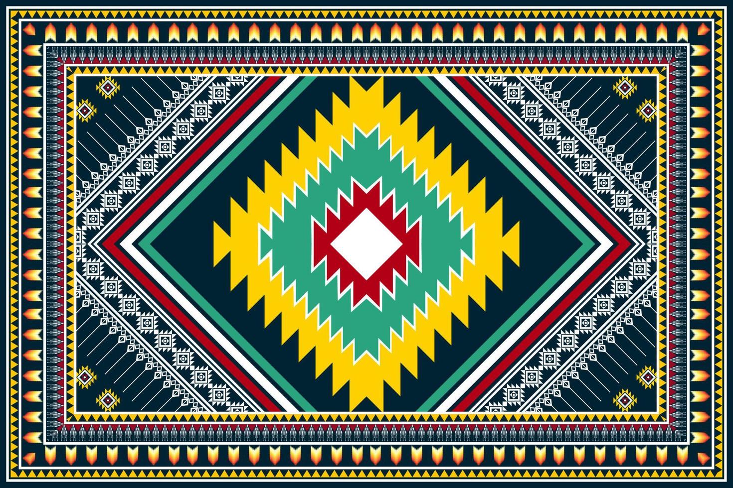 Geometric abstract ethnic pattern design. Aztec fabric carpet mandala ornament ethnic chevron textile decoration wallpaper. Tribal boho native traditional embroidery vector illustrations background