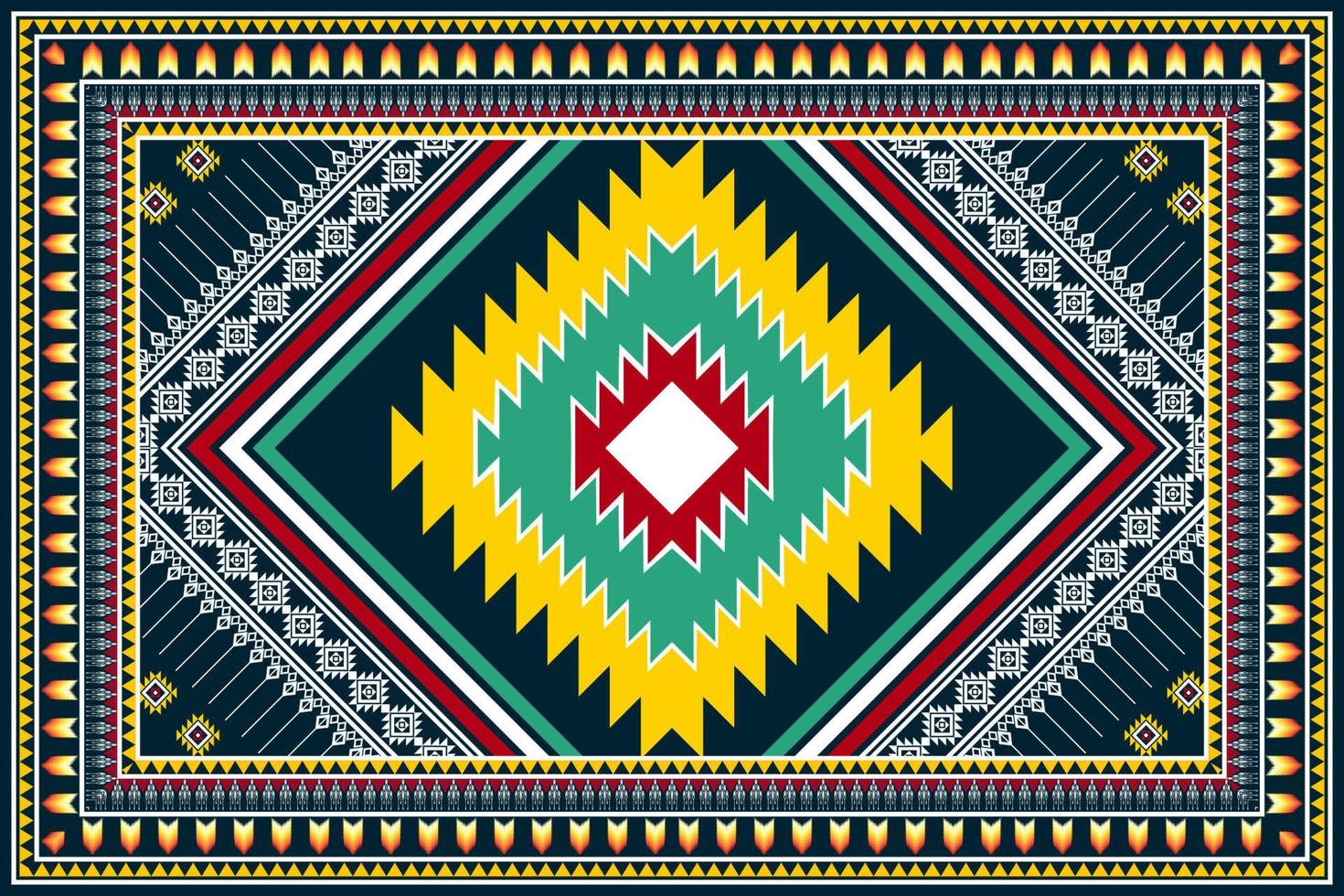 Geometric abstract ethnic pattern design. Aztec fabric carpet mandala ornament ethnic chevron textile decoration wallpaper. Tribal boho native traditional embroidery vector illustrations background