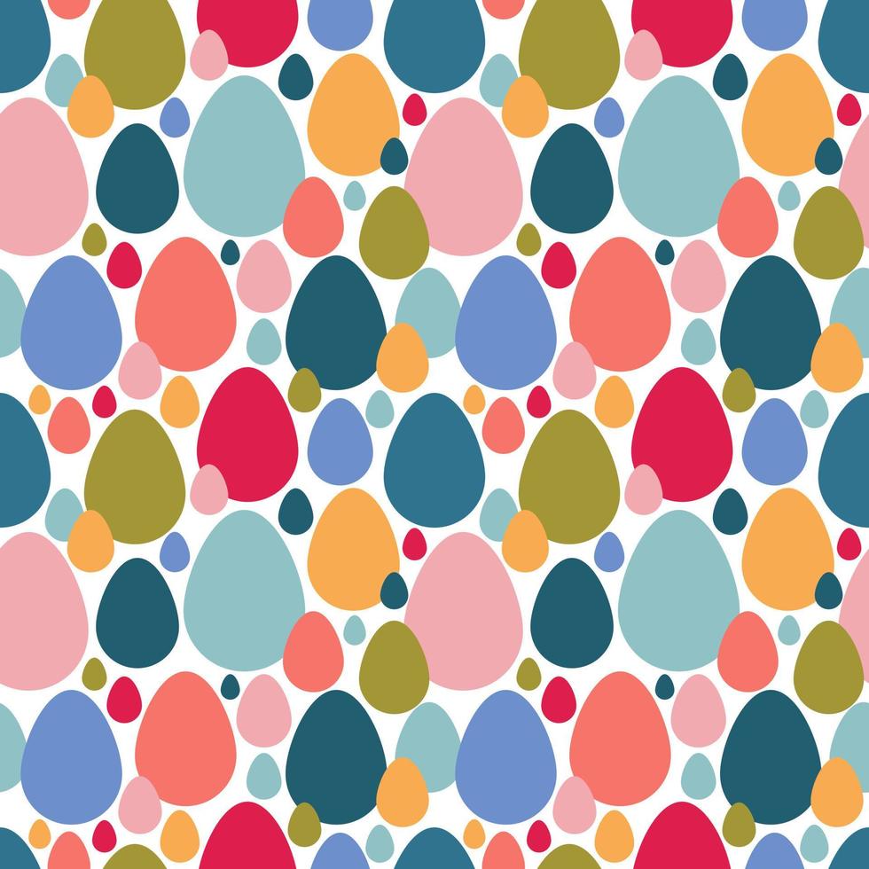 Easter eggs seamless pattern in trendy colors. Simple design for decor, scrapbooking. Isolated on white. vector