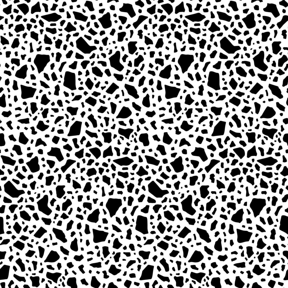 Black and White Terrazzo Vector Seamless Pattern