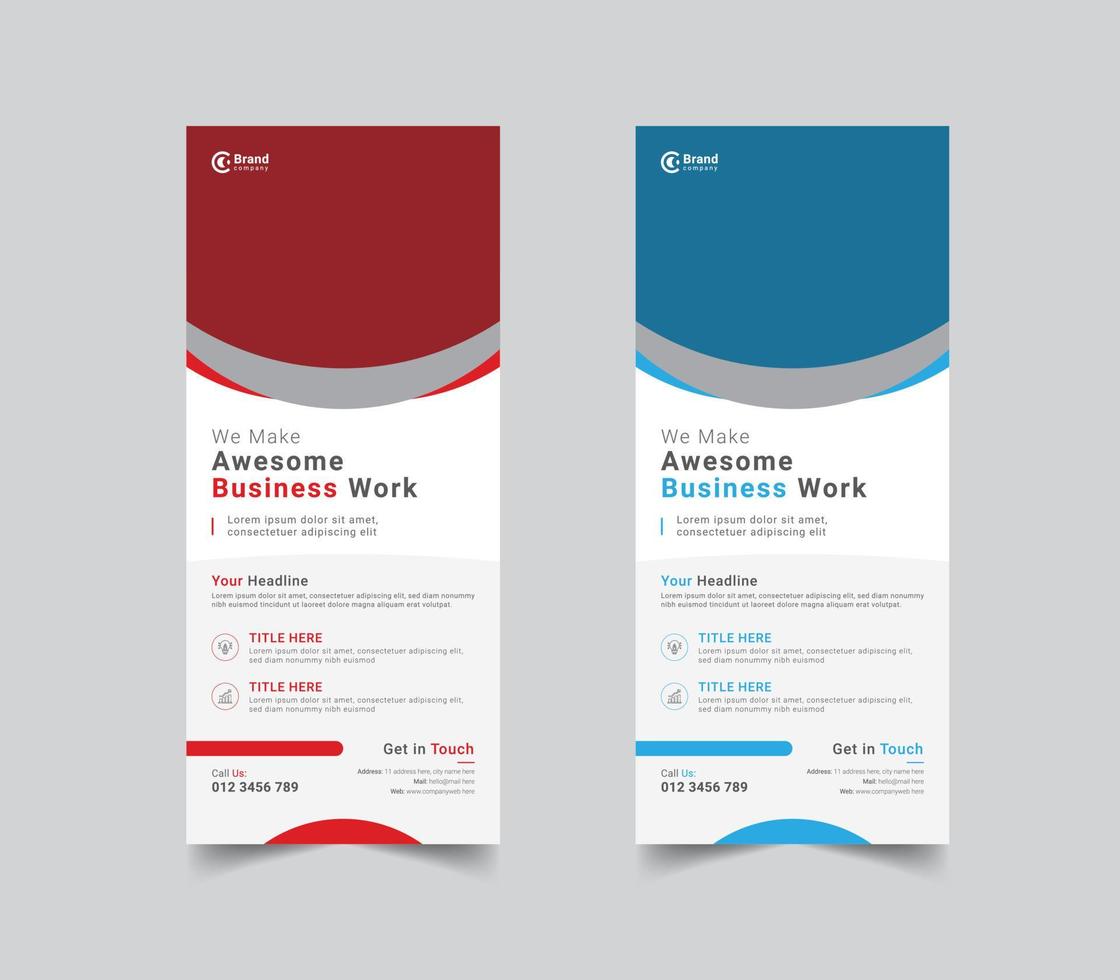 Business roll up banner design template, stand banner, x-stand, x-banner. Vector illustration
