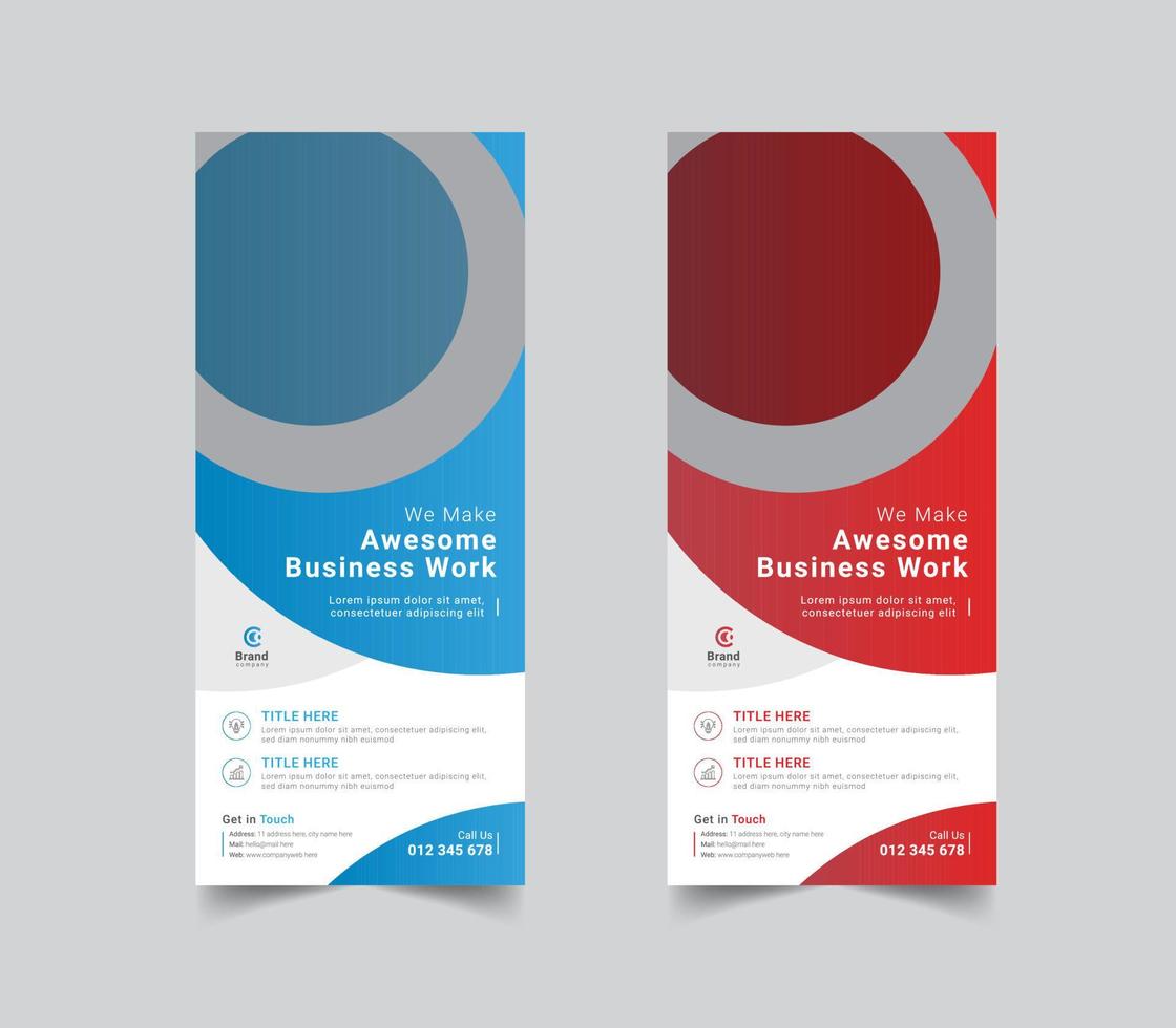 Business roll up banner design template, stand banner, x-stand, x-banner. Vector illustration