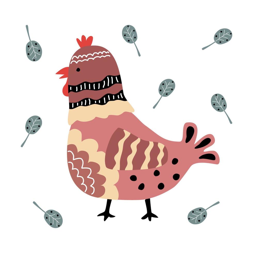 colección de diseño de patrones de pollo en estilo garabato vector