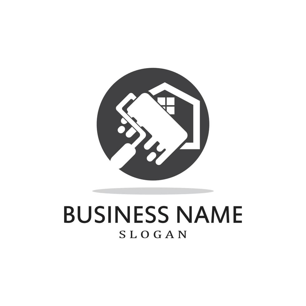 simple colored brush paint symbol vector logo