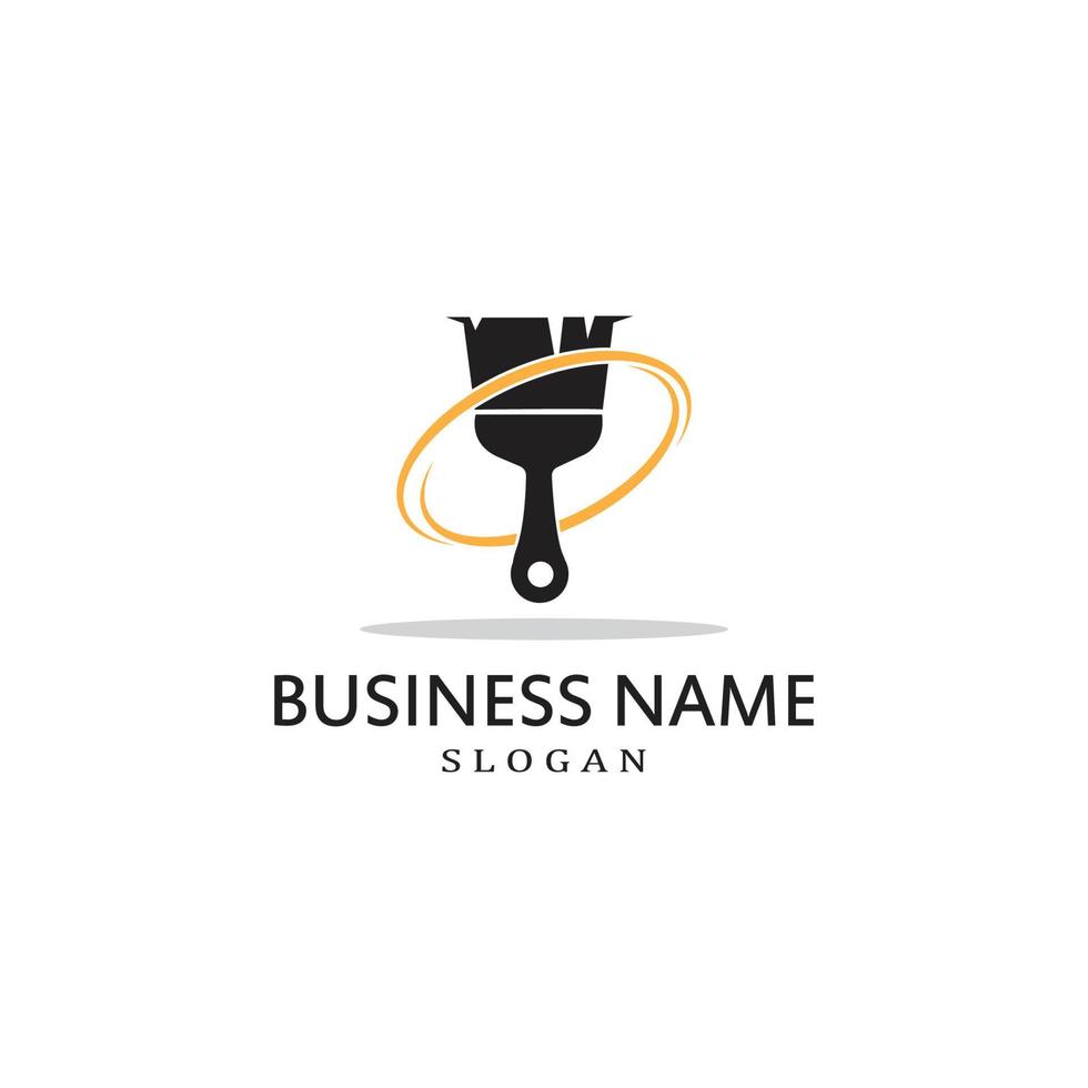 simple colored brush paint symbol vector logo