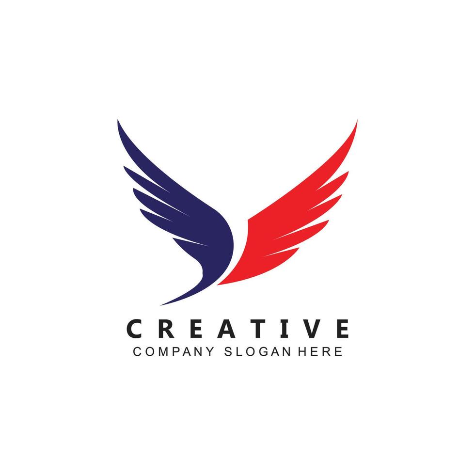 simple eagle wing logo vector symbol