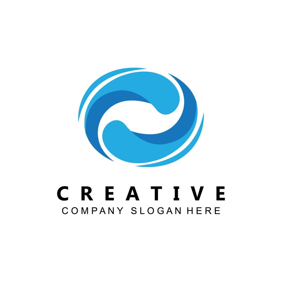 simple ocean wave logo icon vector