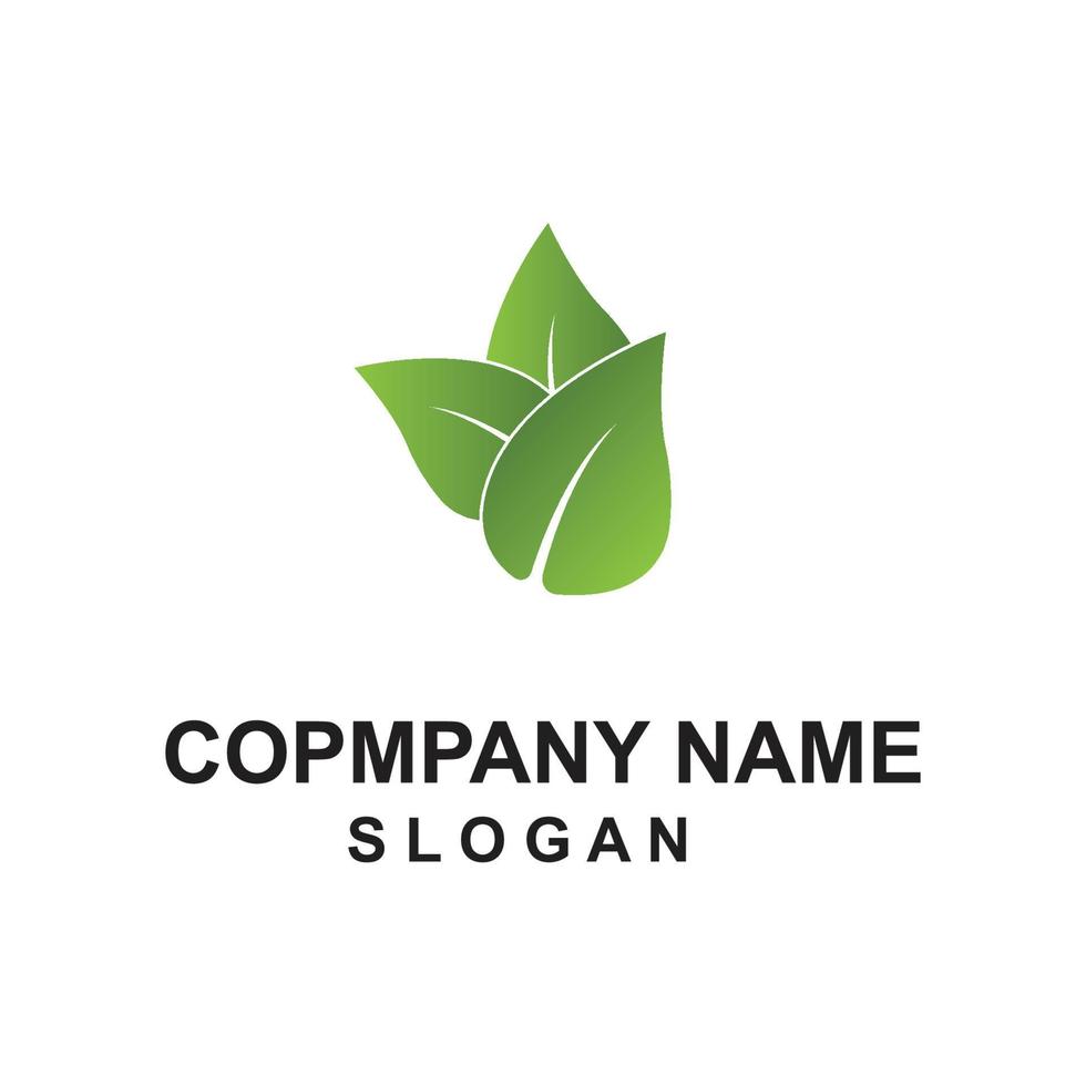 premium quality green leaf plant logo vector symbol