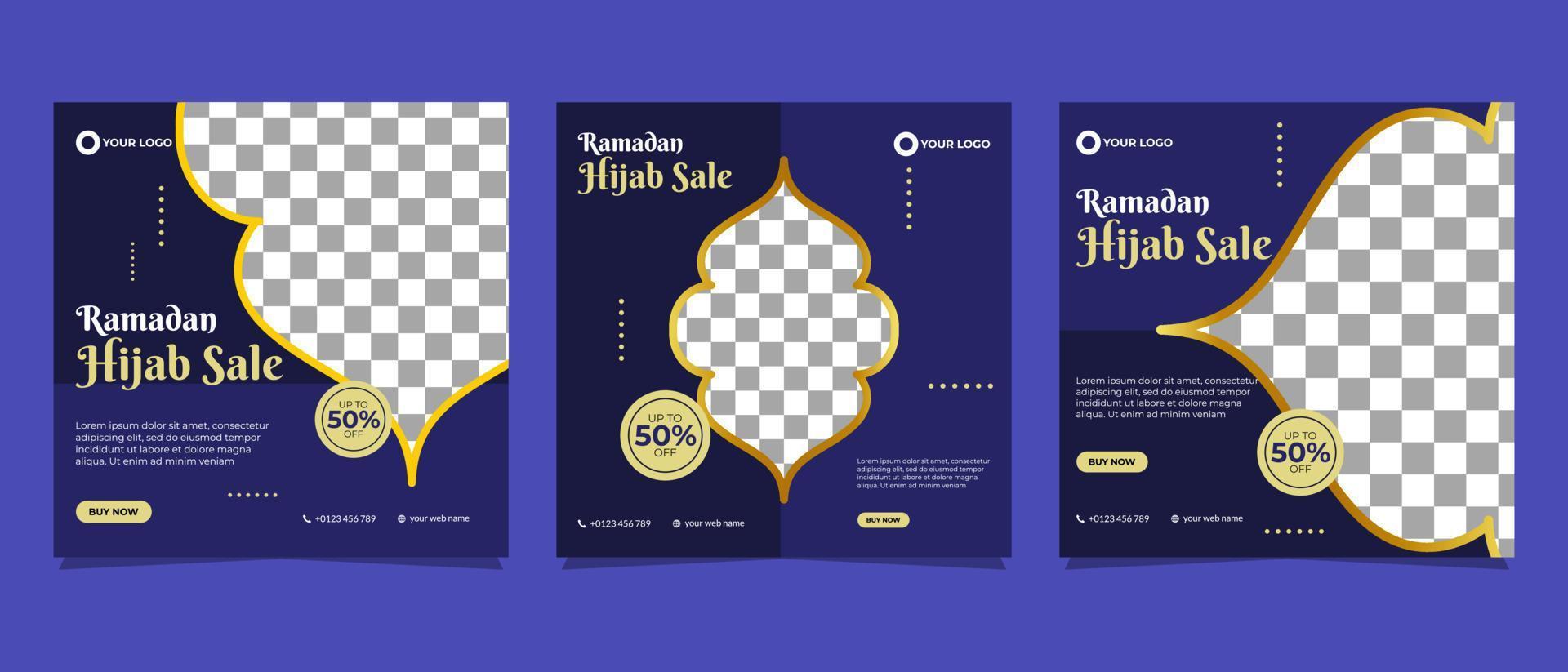 Ramadan sale social media post banner promotion template vector