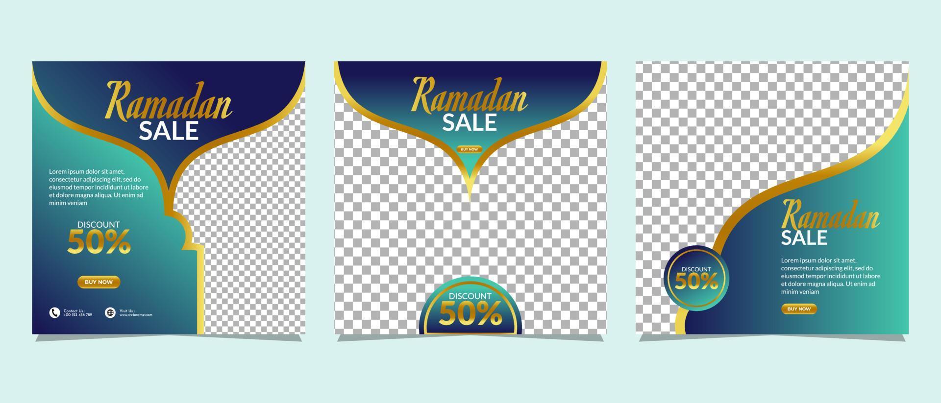 Ramadan sale social media post banner promotion template vector