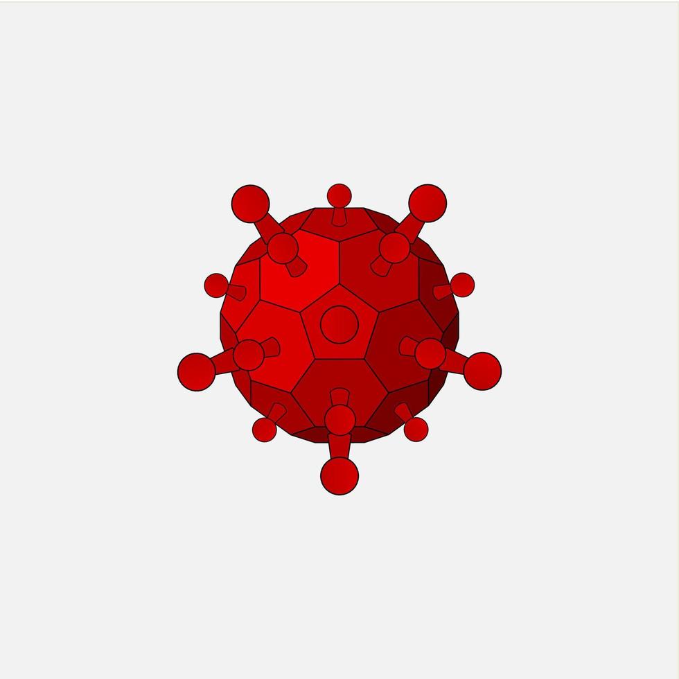 Red geometry corona virus illustration vector design