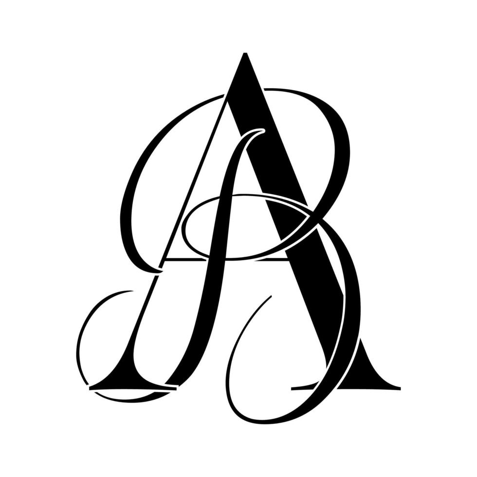 ab, ba, logotipo del monograma. icono de firma caligráfica. monograma del logotipo de la boda. símbolo de monograma moderno. logotipo de parejas para la boda vector