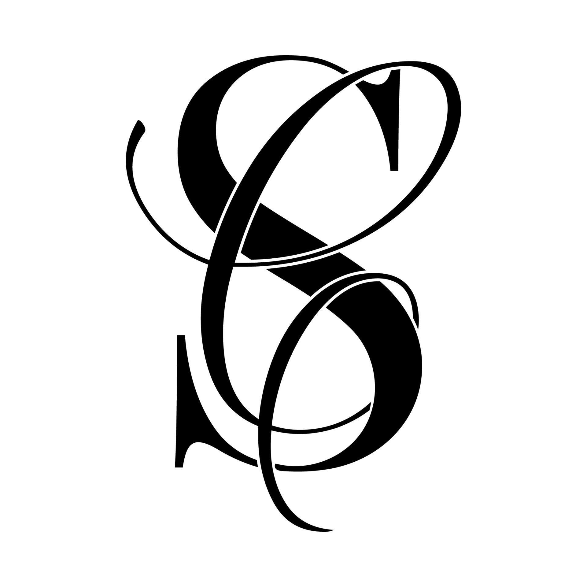 sc ,cs, monogram logo. Calligraphic signature icon. Wedding Logo