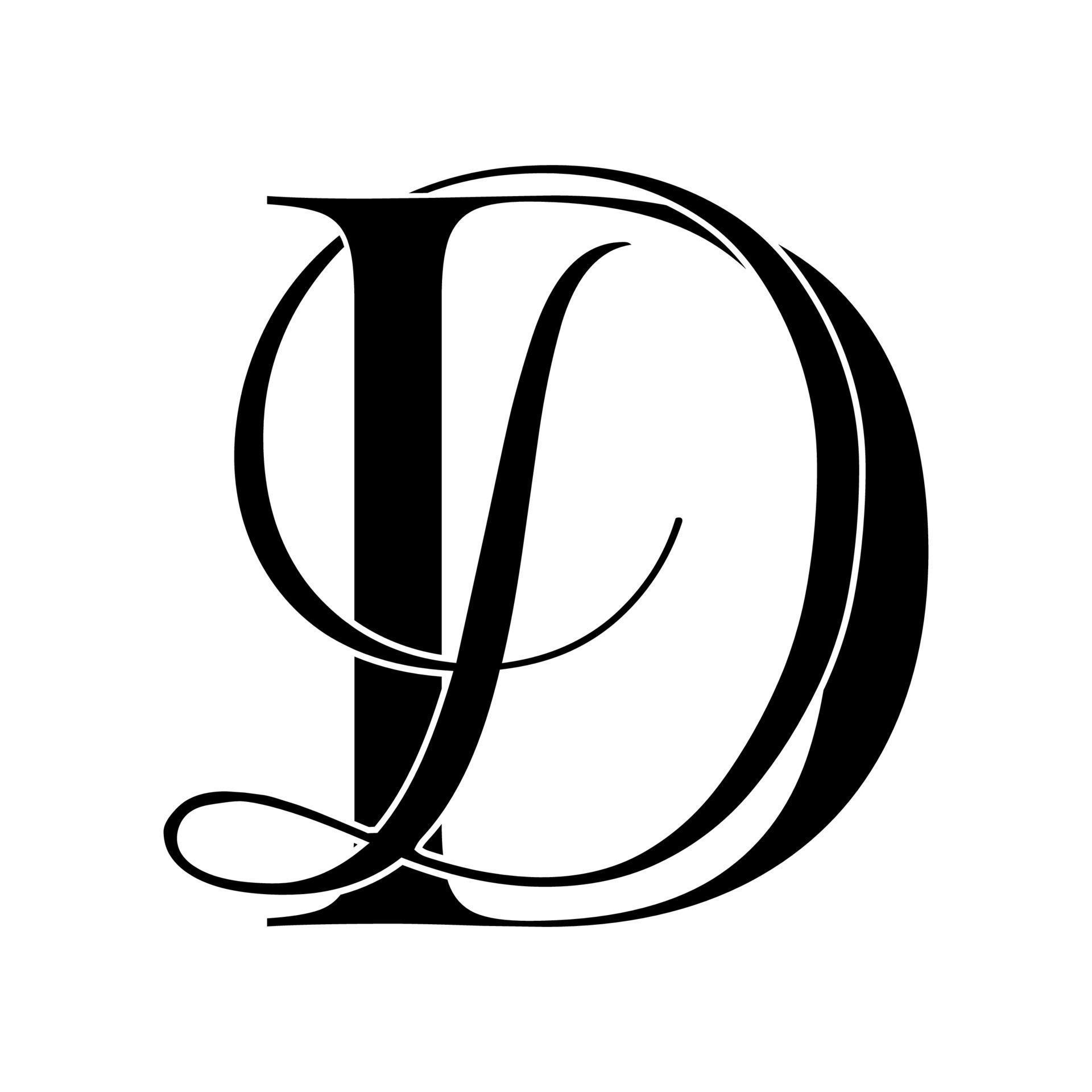 dd ,dd, monogram logo. Calligraphic signature icon. Wedding Logo