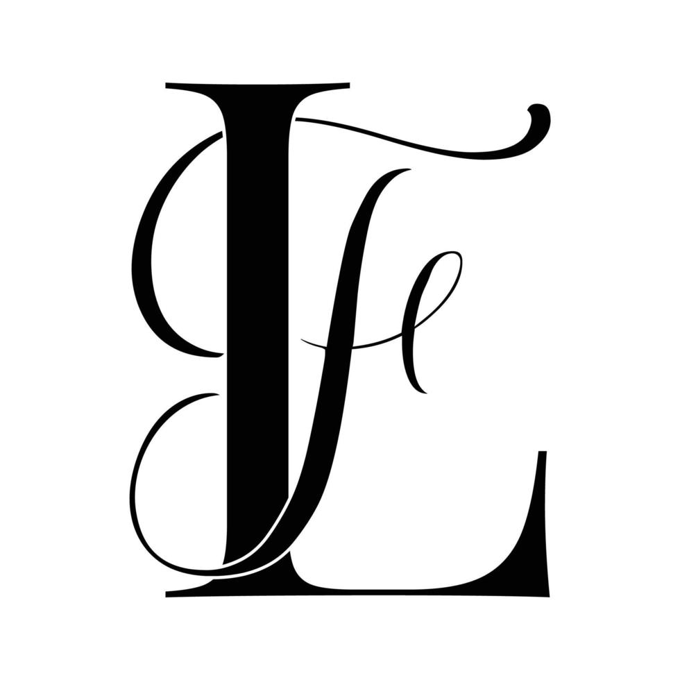 lf, fl, logotipo de monograma. icono de firma caligráfica. monograma del logotipo de la boda. símbolo de monograma moderno. logotipo de parejas para la boda vector