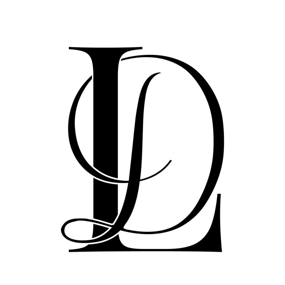 ld, dl, logotipo de monograma. icono de firma caligráfica. monograma del logotipo de la boda. símbolo de monograma moderno. logotipo de parejas para la boda vector